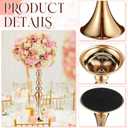 Sadnyy 2 Pcs Metal Flower Arrangements Stand Metal Wedding Centerpiece Stand Gold Vase Centerpiece Tall Table Decor Flower Vase for Wedding Reception Event Party Hotel Home Decor (16.9 Inch)
