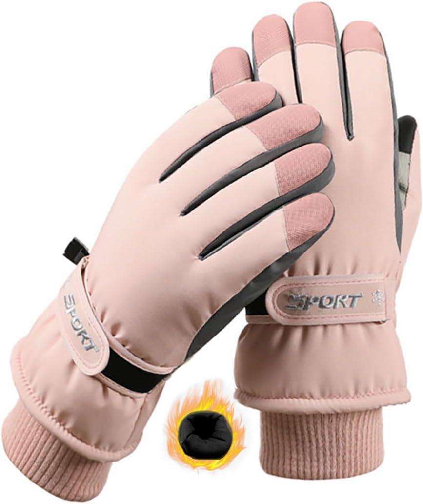 SPOTFISH Winter Gloves Women Snow Gloves Women Ski Waterproof Touchscreen Snowboarding (pink, One Size)