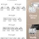 VOLISUN Crystal Vanity Lights for Bathroom, 6 Light Modern Stainless Steel Bathroom Light Fixtures Over Mirror, Chrome Bathrooms Lights Fixtures - UL Certificated (Exclude Bulb)