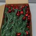 Motionchic 50 Pcs 20 Inches Christmas Garland Ties with Bells Decorative Twist Ties Garland Hanger for Banister Stairs Railing Garden Reusable Flexible Twist for Xmas Holiday Decorations (Red)