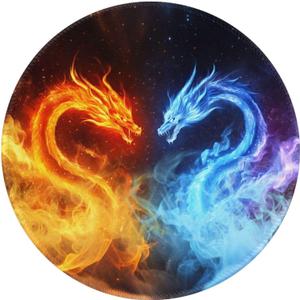 Dragon Round Mouse Pad Premium Textured Mouse Mat Washable Mousepads with Extended Stitched Edges Non Slip Rubber Base Small Mousepad 7.9 X 7.9 X 0.12 Inches