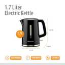 Toastmaster Electric Kettle by Select Brands - Cordless Electric Water Boiler for Coffee, Tea & More - Use This Electric Tea Kettle in Your Kitchen or Dorm - 1.7 Liters, Black
