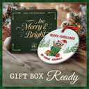 2 x Funny Raccoon Christmas Ornament 2025 - Cute Ceramic Animal Decoration, for Neighbors, Friends & Family who Loves Raccoons - Adorable Trash Panda for Christmas Tree