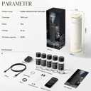 Waterless Scent Diffuser Starter Kit with 5 Oils, Luxury Hotel Style Cold Air Diffuser Oil Machine for Home, 1000 Sq Ft Coverage, Quiet Nebulizing Aromatherapy with Remote, Tower Fabric Design, Cream