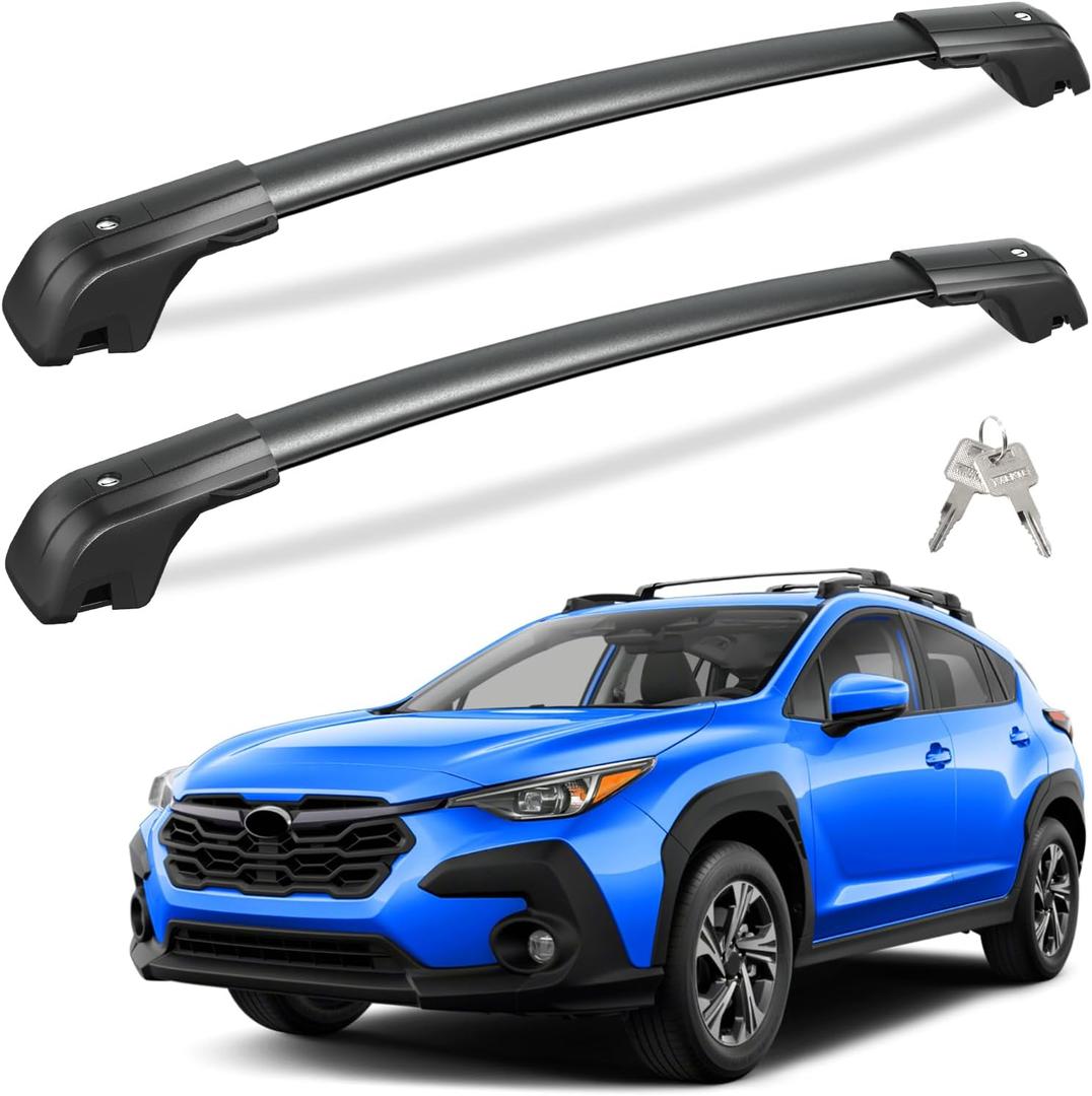 Tuyoung 330lbs All Aluminum Roof Rack Cross Bars Compatible with Subaru Crosstrek 2024 2025 2026 (Not for Wilderness) with Side Rails, Lockable Heavy Duty Roof Crossbars Rooftop Luggage Racks Carrier