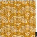 AOYEGO Bohemian Geometric Pattern Fabric Shower Curtain with Hooks Ethnic Intricate Mustard Yellow Doodle Bath Shower Curtain Polyester 72x72 Inch for Bathrooms Bathtubs Camping