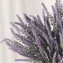LESING Artificial Lavender Flowers with Vase,Fake Lavender Plant Artificial in Metal Vase for Kitchen Counter Rustic Farmhouse Decor (Heart,Purple)