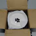 Ceramic Cat Bowls, 2 Pack - Raised, Whisker Friendly, Anti-Vomiting Cat Food Plates - Hygienic, Secure Material, Elegant Stand, 10 oz, for Indoor Cats & Kittens (fishbone+cat paw)