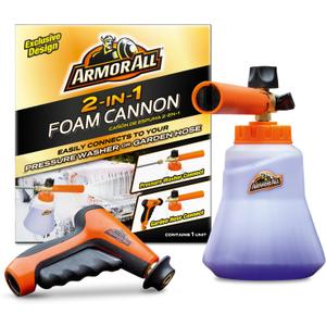 Armor All 2-in-1 Foam Cannon Kit, Car Cleaning Kit Connects to Power Washers and Garden Hoses for Vehicle Cleaning, Includes Foam Cannon, Foam Applicator and Ergonomic Adaptor, 1 count