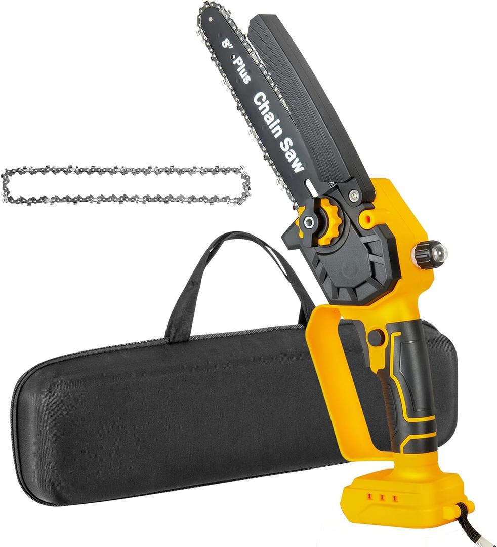 IRONFIST Cordless Chainsaw for DEWALT BATTERY, Brushless Motor 8 Inch With Oiler, Electric Chainsaw Handheld Chain saw for Trees Branches Trimming Wood Cutting (No Battery)