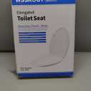 WSSROGY Toilet seat Elongated with Slow Close Hinges, Four Bumpers Never Loosen and Easily Remove, Two Sets of Parts, Plastic, White