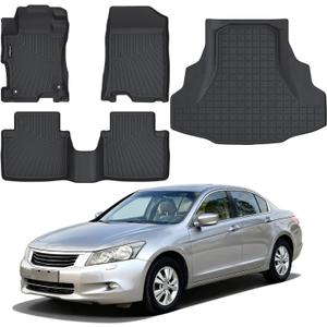Floor Mats & Cargo Liner Compatible with Honda Accord 2008-2012(Only Sedan) LX/SE/EX,All Weather Protection TPE, Anti-Slip Floor Mats & Trunk Mat Fit for Accord 2008 2009 2010 2011 2012 Accessories
