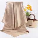 AWAYTR 35 Satin Large Square Head Scarves - 4PCS Silk Like Neck Scarf Hair Sleeping Wraps Satin Silk Scarfs for Women (Neutral-color)