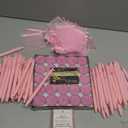 Ctosree 50 Sets Baby Shower Favors for Guests Include 50 Pcs Tea Light Candle Bulk Thank Tag and Chiffon Bag with Drawstring Retractable Ballpoint Pen for Gender Reveal Party Supplies (Pink)