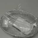 JECOMPRIS Stainless Steel Oval Mesh Draining Basket for Fruits Vegetables Bread Easy to Clean Kitchen Storage Versatile Strainer for Efficient Washing Space Saving