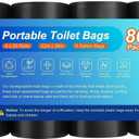 80 Portable Camping Toilet Bags, Biodegradable Porta Potty Bucket Toilet Bags, 8 Gallon Compostable Thickened Trash Garbage Bags