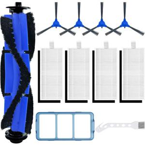 Replacement Parts Accessories Kit for eufy robovac 11S, 12, 15T, 15C, 25C, 30, 30C, 35C Slim Carpet Robotic Vacuum, 1 Roller Brush, 4 Filters, 4 Side Brushes, 1 Pre Filter, 1 Cleaning Brush
