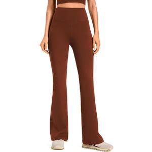 AFITNE Women's Yoga Pants Bootcut Workout Leggings Flare Casual Lounge Pants with Pockets High Waist and Tummy Control (Red, L)
