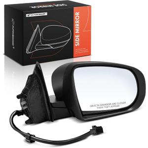 A-Premium Passenger Side Power Door Mirror - Compatible with Jeep Cherokee 2014 2015 2016 2017 2018 - Non-Heated Manual Folding Black Outside Rear View Mirror - Replace# 1UV64TZZAD