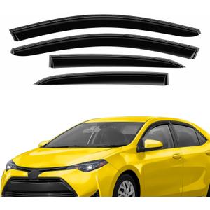 Extra Durable Window Deflectors Tape-On Window Visors Rain Guards Fit for Toyota Corolla 2014-2019 Sedan, Sun Visors, Wind Vent for Shades, Exterior Car Accessories - 4pcs. AG0487