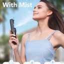 SWEETFULL Misting Fan Portable, Handheld Personal Mister Fans, Small Fan Rechargeable, Mini Spray Water Mist,Kids Women Portable Fans For Travel, Outdoors, Hiking, Camping Home Office (Black)