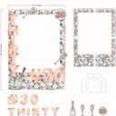Cheerland 30th Birthday Photo Frame Happy 30th Party Favors Disco Ball Pastel Pink Silver Champagne Photo Props Milestone Anniversary Success Party Decorations Backdrop Supplies
