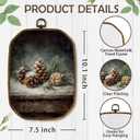 Yjeslw Vintage Christmas Pine Cone Octagon Wall Art Decor, Rustic Christmas Framed Canvas Prints, Holiday Winter Xmas Botanical Wall Hanging Decorations for Home Living Room Decor, 10.2x7 Inches (strobile)