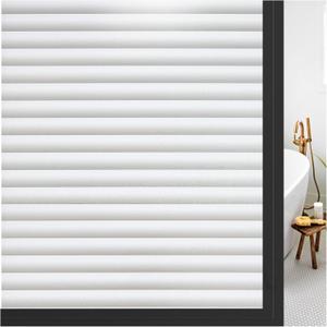 rabbitgoo Window Privacy Film Frosted Glass Film for Bathroom, Non Adhesive Static Cling Removable Window Sticker for Home Office, Anti-UV Opaque Window Coverings, Blinds Pattern, 35.4 x 78.7 inches (35.4" x 78.7", Matte White)