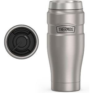 THERMOS Stainless King Vacuum-Insulated Travel Tumbler, 16 Ounce, Matte Steel