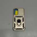 SunStory Phone Case Compatible with Samsung Galaxy A16 5G Case with HD Screen Protector & Slide Camera Cover & Rotated Ring Kickstand, [Shockproof] Dual Layers Phone Case for Samsung A16 (Gold)