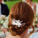 Catery Flower Bridal Hair Comb Wedding Hair Clip Rhinestone Hair Accessories for Brides and Women (Silver)