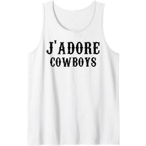 JAdore Cowboys French Western Rodeo Aesthetic Top Tank Top, S