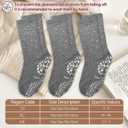 3 Pairs Cute Pilates Grip Socks for Women Bling Glitter Rhinestone Crew Non Slip Grip Socks for Yoga, Barre,Barefoot (A01-1 3 Pairs Gray(round Rhinestones))