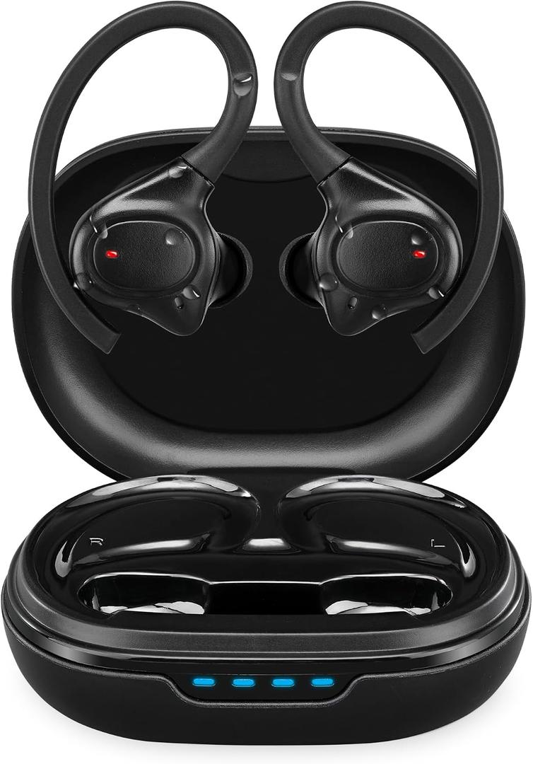 iLive Electronics IAEBT449B Truly Wireless Bluetooth Earbuds, Charging Case, Sweatproof, Black