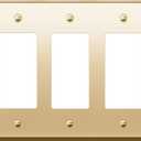ENERLITES Triple Decorator Metal Wall Plate, Decorator Switch Receptacle Cover, Corrosion Resistant, Stainless Steel 201, Mid-Size 3-Gang 4.88" x 6.77", UL Listed, 7733M-PB, Polished Brass