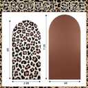 Chumia 2 Pcs Leopard Print Arch Covers Cheetah Backdrop Covers for Wedding Birthday Party Photography Decor, 2.6ft x 6ft and 4ft x 7.2ft(Brown)