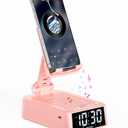 Gifts for Women Girls, Phone Stand with Bluetooth Speaker 360 Rotable Angle Adjustable Cell Phone Holder for Desk with HD Subwoofer Sound Fits All Phones,Tablets (Pink)