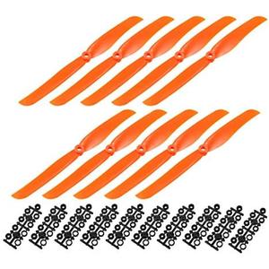uxcell RC Propellers CW 8040 8x4 Inch 2-Vane Fixed-Wing for Airplane Toy, Nylon Orange 10pcs with Adapter Rings