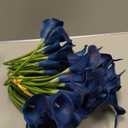 20 PCs Blue Calla Lily Artificial Flowers with Long Stem Real Touch Bouquet Silk Floral for Wedding Bridal Decoration Home Office Garden Patio Vase Table Cemetery Arrangement Decor (14")
