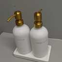 Gold Soap Dispenser Bathroom Set, Hand and Lotion Dispenser with Stainless Steel Pump, Perfect for Modern Bathroom Decor. (Gold)