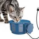 PETLESO Indoor Pet Small Heated Water Bowl, Cat Thermal Bowl in Winter, 600ML Hanging Heated Water Bowl for Rabbit Cage Dog Crate, Indoor USB Portable Warm Dish for Dogs Cats Rabbits Birds, Blue