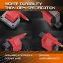 ENA Red Ignition Coil Pack Compatible with Chrysler Dodge Jeep Cherokee Wrangler Plymouth Sundance Acclaim Voyager Stratus B150 B250 B350 B2500 B3500 W150 W250 Replacement for UF97 5C1707 56027965
