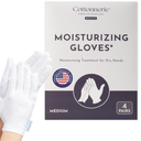 4 Pairs Cottonnerie Basics Cotton Gloves for Dry Hands Sleeping, Moisturizing Gloves Overnight, Hand Moisturizer Gloves, Moisture Gloves for Dry Hands Overnight, Sleeping Gloves, Medium