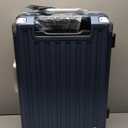 LUGGEX Carry On Luggage with Spinner Wheels, 20 Inch Aluminum Frame Zipperless Polycarbonate Hard Shell Suitcase, Blue