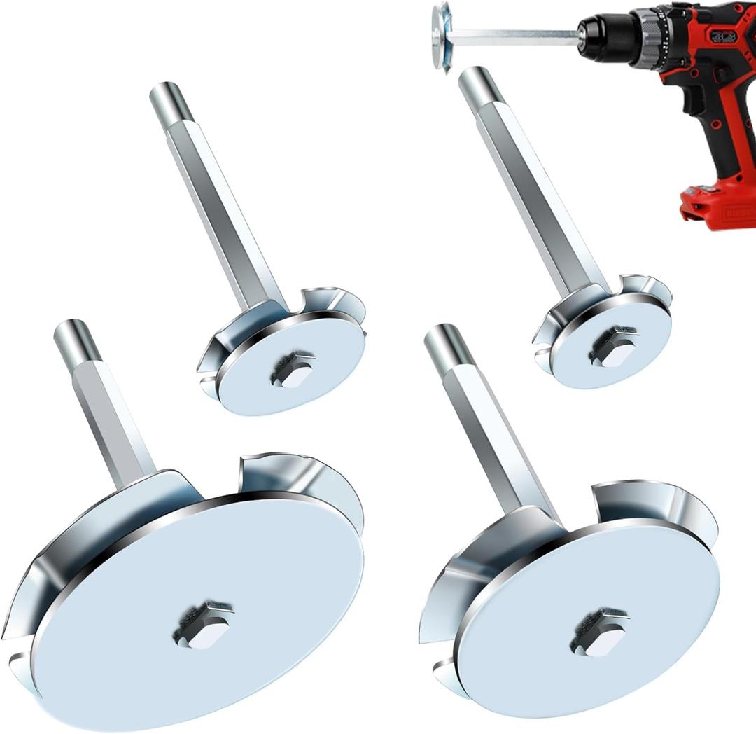 PVC Pipe Reamer, 4Pcs PVC Fitting Saver Tool for Removing SCH 40 from Hub, 1-1/2 In, 2 In, 3 In, 4 In Head, Bit Socket Saver Set for PVC Plumbing, Fits 1/2" Variable Speed Power Drill
