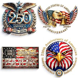 10 x 4 pcs 250th Anniversary USA Car Decal Sticker,1776-2026 Patriotic Vinyl Sticker,American Independence Bumper Sticker for Car Truck Window Laptop, 4th of July Patriotic Decor