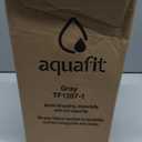 AQUAFIT 1 Gallon Water Bottle with Time Marker - Straw & Chug Lid - BPA Free Gym Water Bottle with Straw - Big Gallon Jug (Gray, 128 oz - 2 Lids)