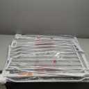 Mom's Choice-GROWNSY Baby Gate for Stairs, 29.5"-48.4" Pressure Mounted Baby Gate for Top of Stair&Doorway with V-Shaped Rods, Anti-Trip Pedal, Extra Wide Stairs Dog Gate Easy Install w/Red Reminder