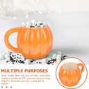 Cabilock 2PCS Halloween Pumpkin Mugs, 500ml Ceramic Pumpkin Fall Coffee Cup, Thanksgiving Halloween Christmas Gift for Women Men