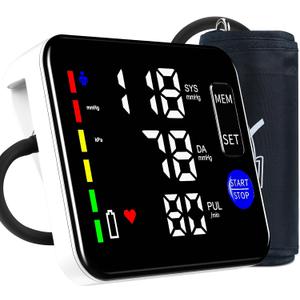 GUAEVER Blood Pressure Monitor Rechargeable Upper Arm Blood Pressure Monitors for Home Use Large Screen Bp Machine with 8.7"-16.5" Bp Cuff, 2x120 Memory, Voice Broadcast Bp Monitor (Black)